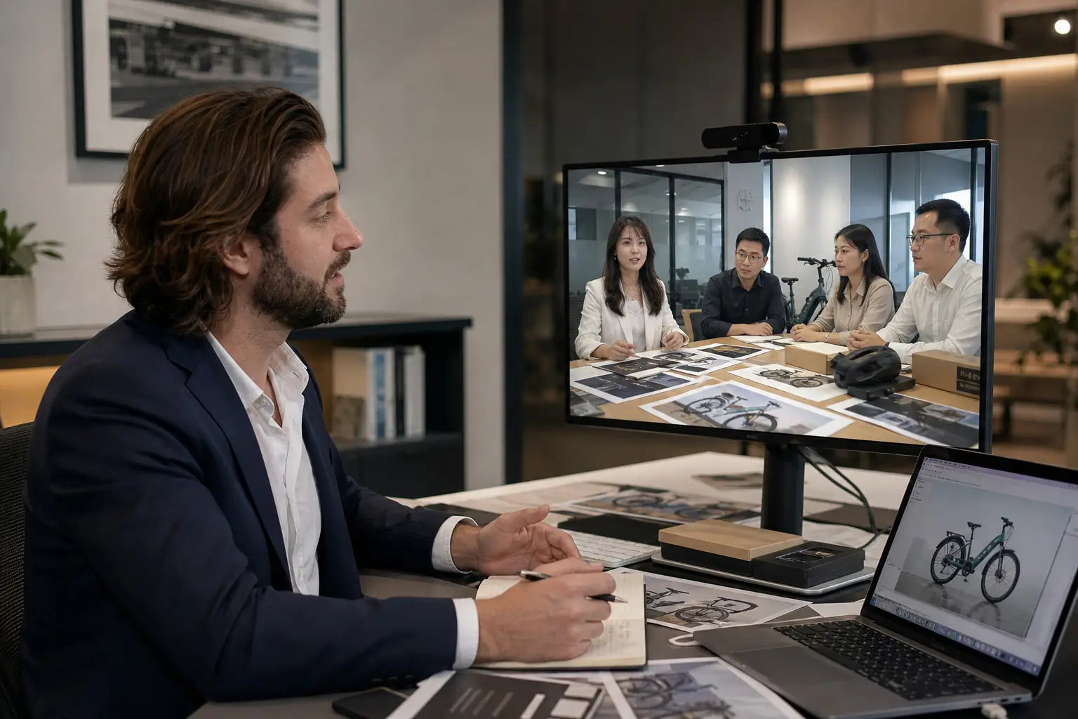 Levlan collaborating between the United Kingdom and China during an international marketing project