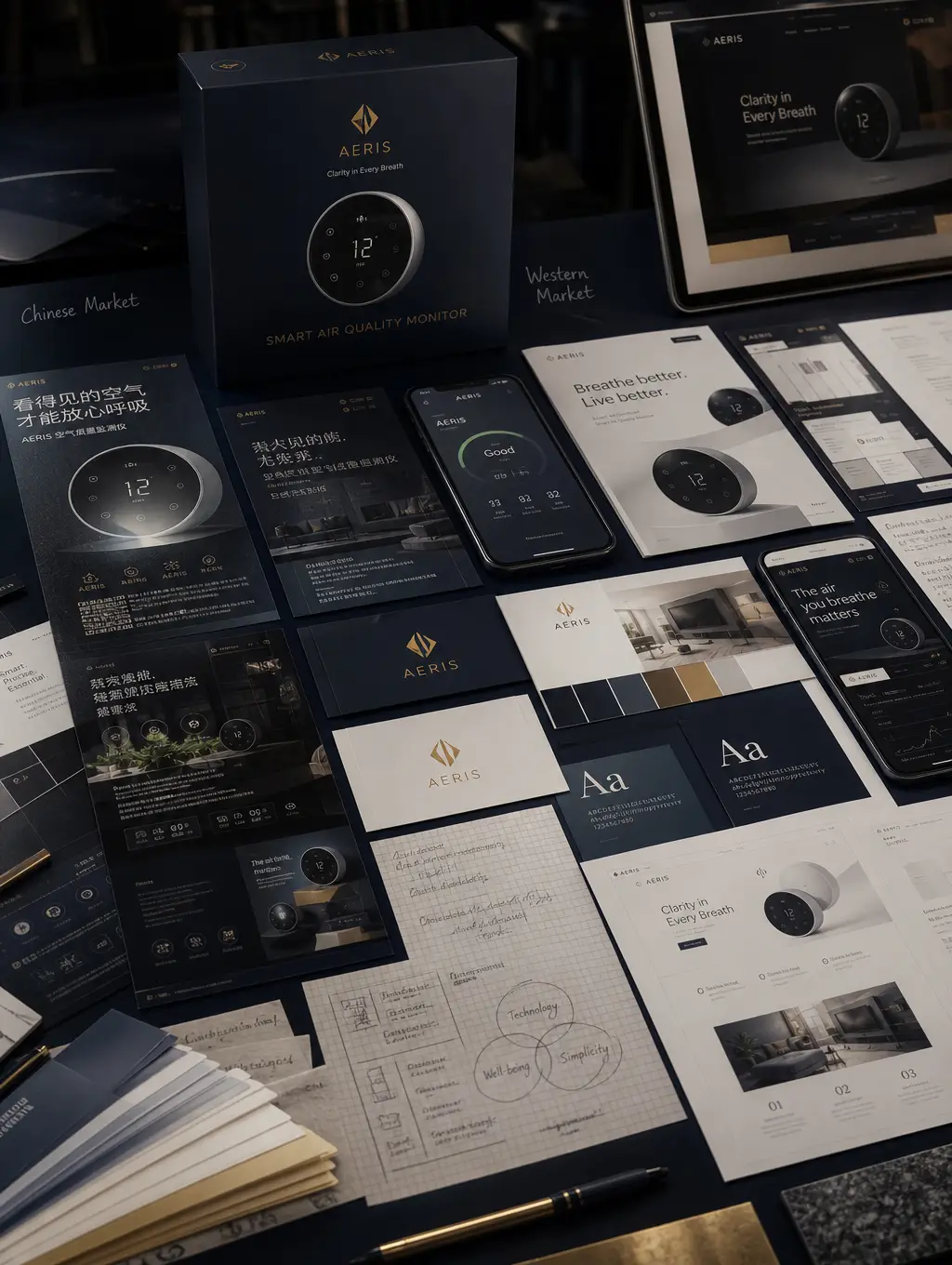 International brand identity system adapted for Chinese and Western markets