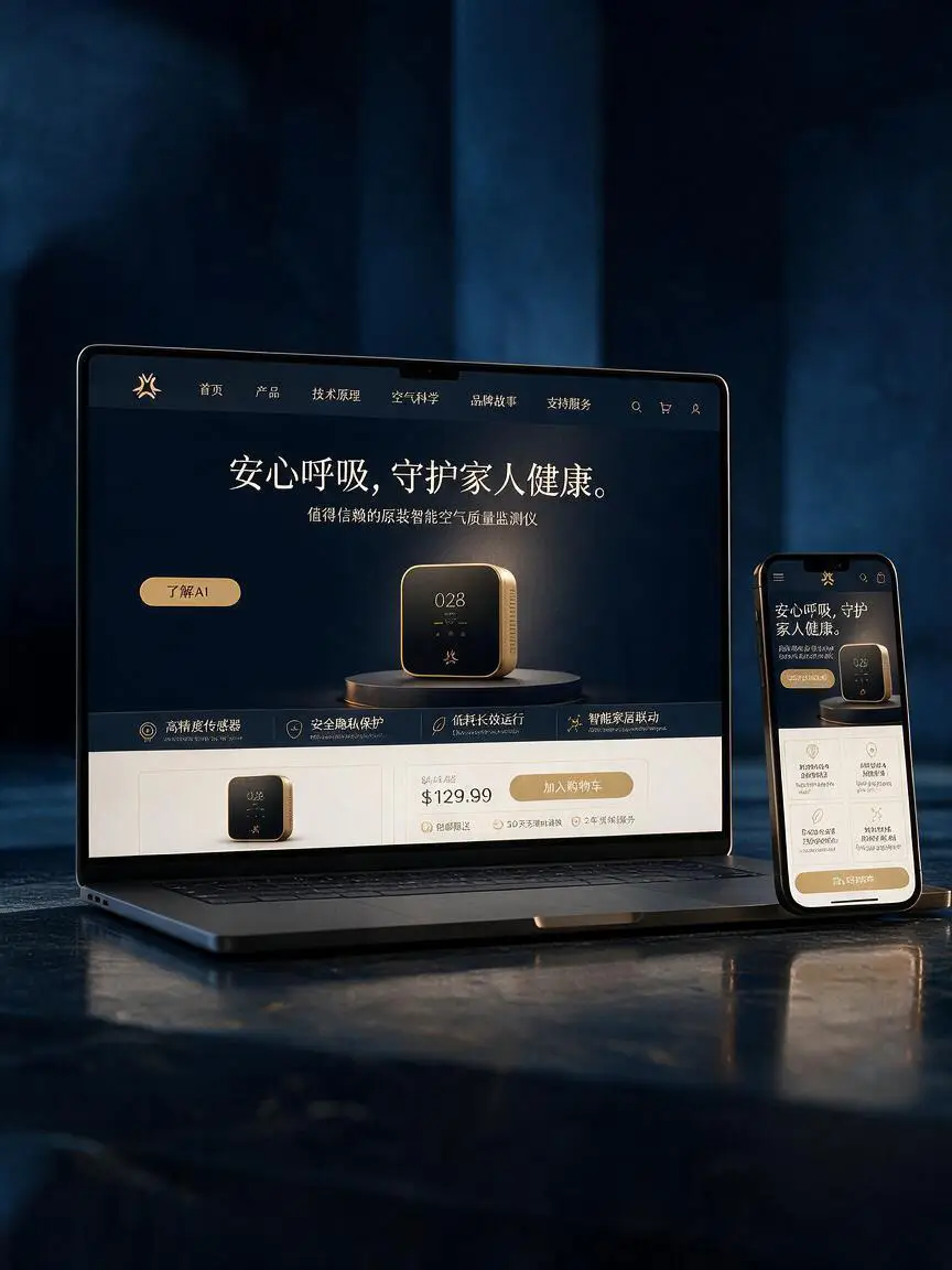 Website experience for the smart air-quality brand localised for the Chinese market