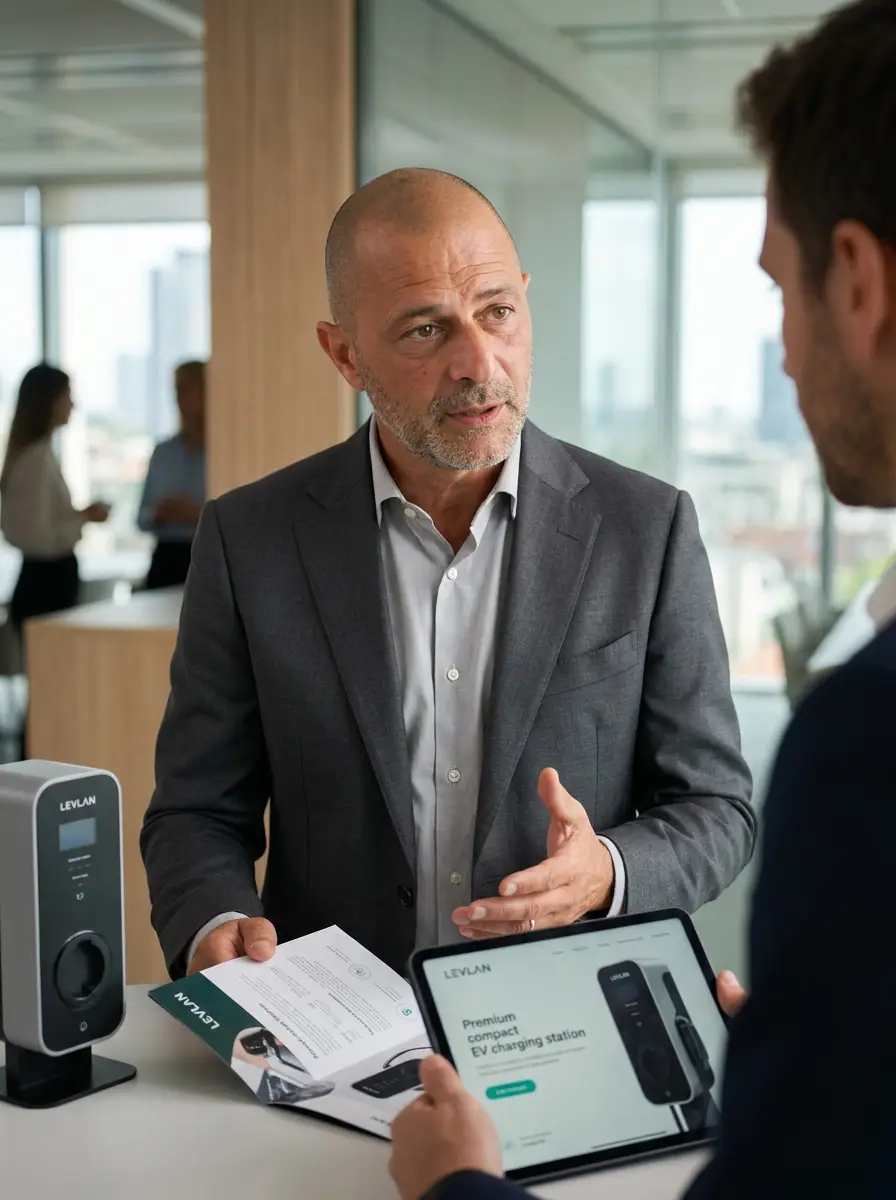 Andrea Genocchio, Head of European Sales at Levlan, in a European business setting
