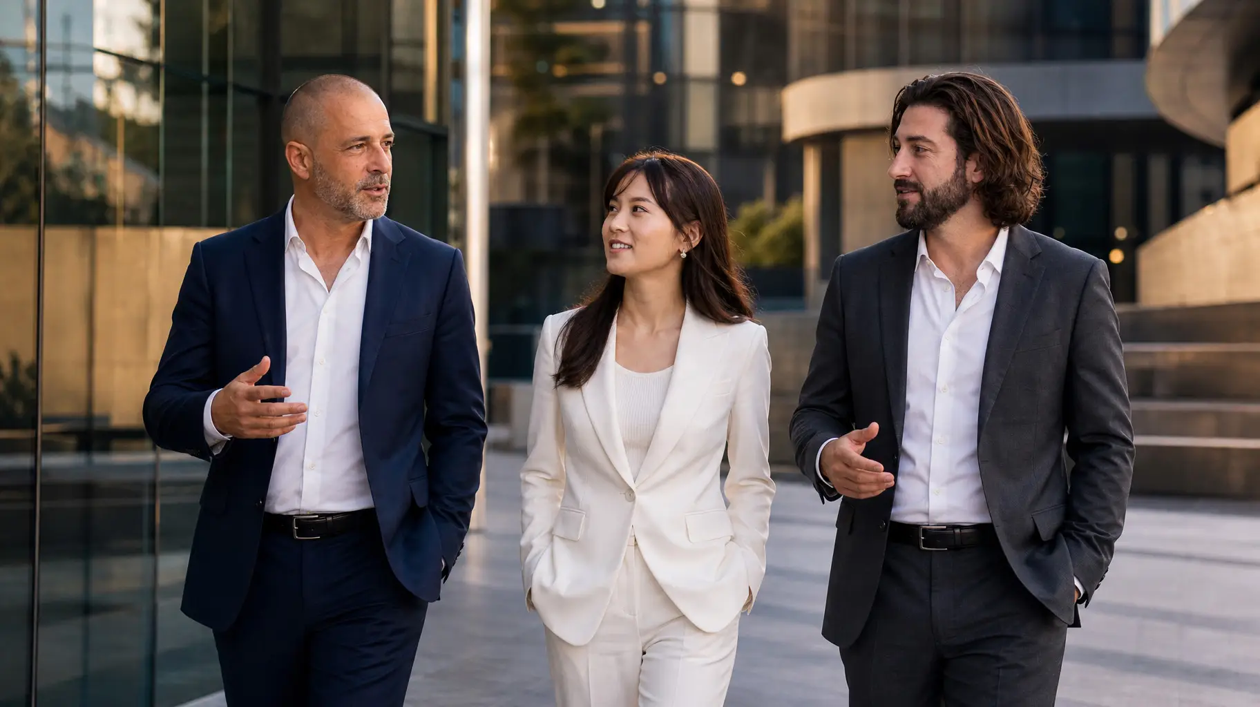 Michael Steadman, Amanda Ren and Andrea Genocchio together as the Levlan leadership team