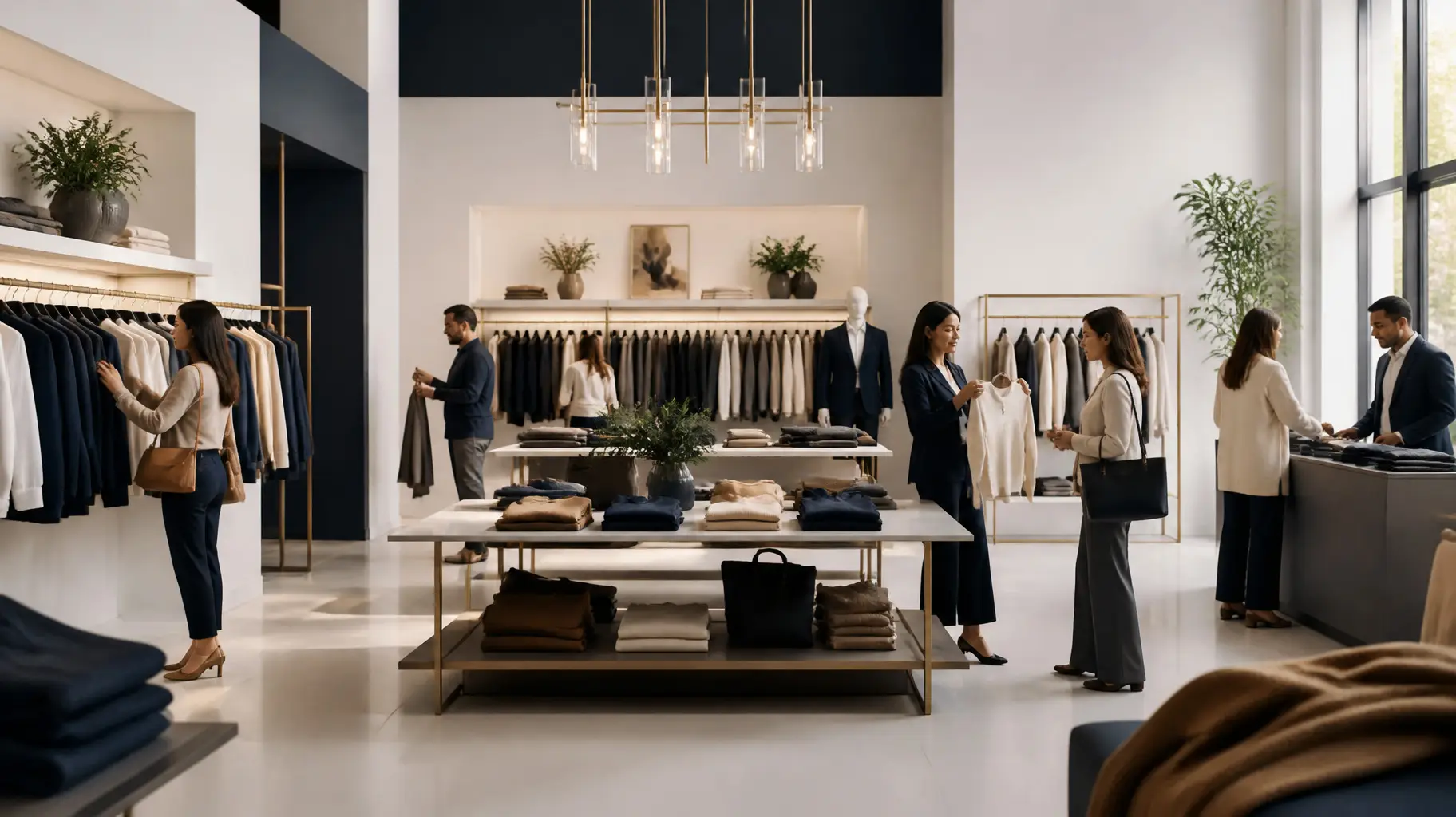 A busy fashion retail environment representing market growth