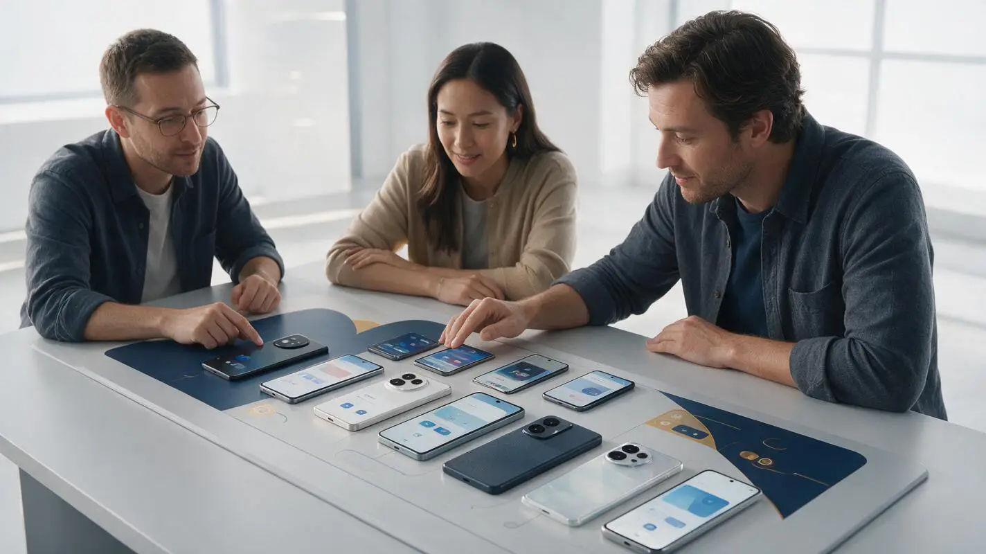 Smartphones compared during competitive market research
