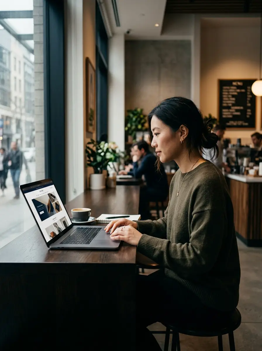 Customer using a modern website